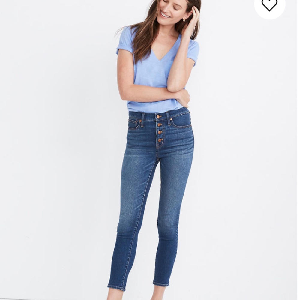 Madewell. Skinny Crop Jeans. Button-Front. Size 31